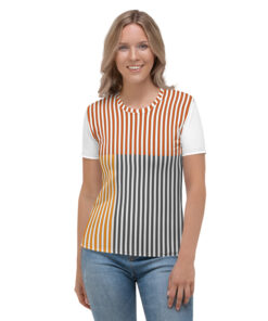 Ocean Waves Women's Crew Neck T-Shirt Red Tides on Black